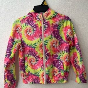 Colorful Tie-Dye Zip-Up Windbreaker
